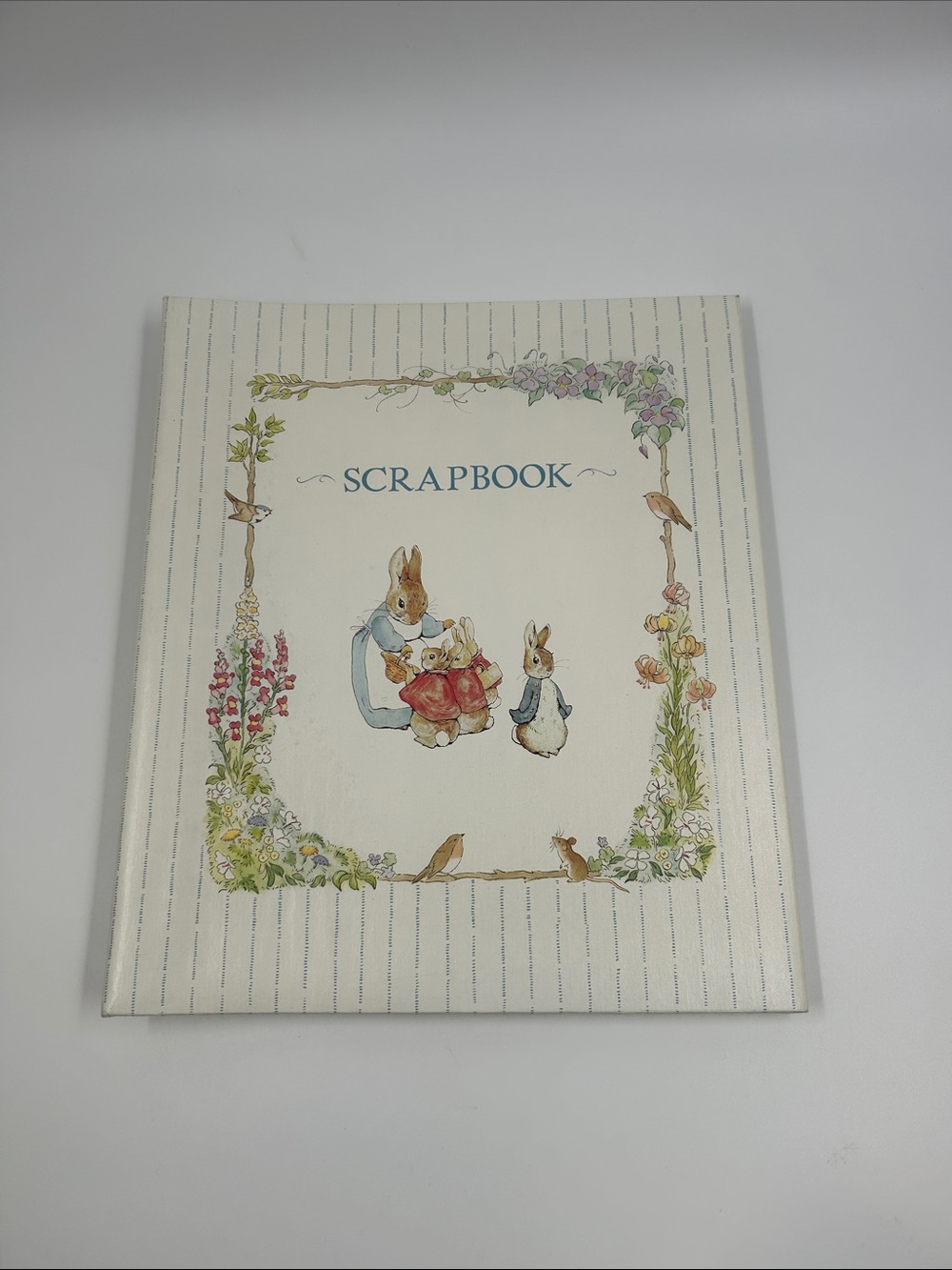 Vintage 90s Beatrix Potter / Peter Rabbit Cream and Blue Bunny Scrapbook